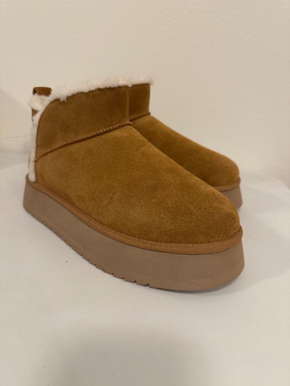 Koolaburra by UGG Koola Ultra Mini Platform Boots Chestnut Size 11 1158390 NWOT